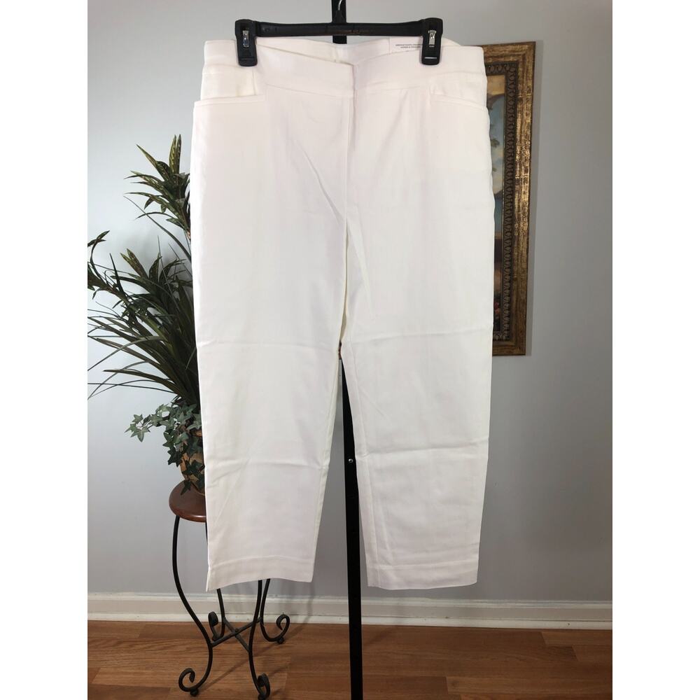 Chico's Cropped Pants‎ Women's 16 White So Slimming Casual Streetwear Old Money